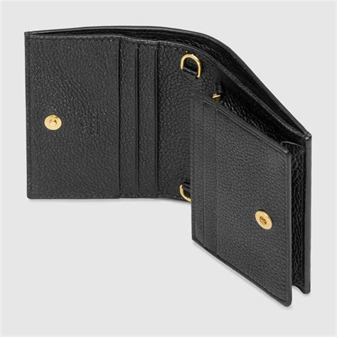 gucci black leather card case|gucci wallet price.